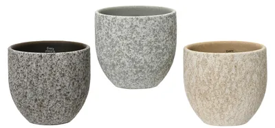 Produktbild von Blumentopf / Übertopf 14x13cm Keramik 3er Set sortiert