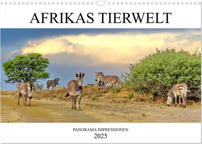 Produktbild von AFRIKAS TIERWELT Panorama Impressionen (Wandkalender 2025 DIN A3 quer), CALVENDO Monatskalender