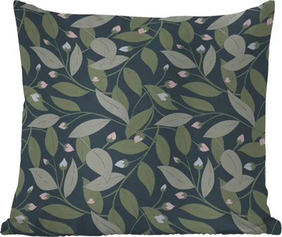 Produktbild von MuchoWow® Outdoor Kissen - Blumen - Blätter - Muster - 45x45 cm - Wetterfest - Lounge Kissen - Fotokissen - Dekoratives Kissen