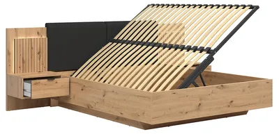 Produktbild von Bett mit Bettkasten 160x200cm Eichenoptik