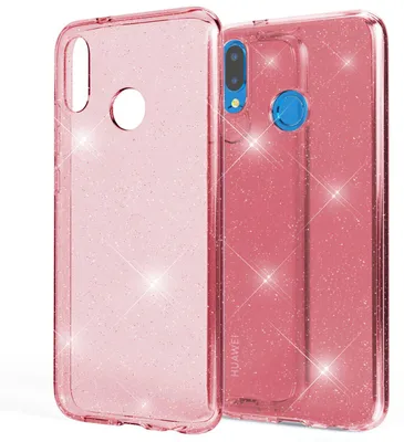 Produktbild von NALIA Glitter Hülle kompatibel mit Huawei P20 Lite Glitzer Handyhülle Case Cover Pink