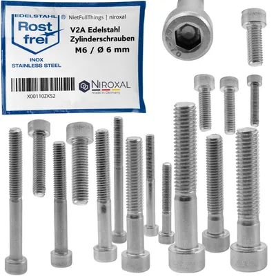 Productafbeelding van Binnenzeskant Cilinderkopschroeven M6 x 80, Roestvrij Staal, 200 Stuks