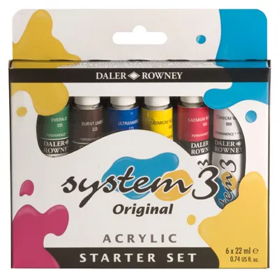Obrázok produktu pre DALER ROWNEY System3 sada akrylových farieb 6 x 22 ml