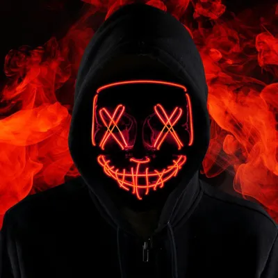 Produktbild von Halloween-Maske Neon, Einheitsgröße, für Kostümfeiern