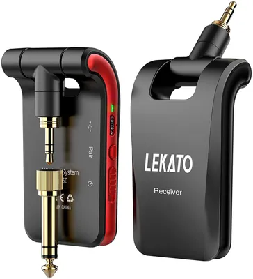 Produktbild von LEKATO 2,4 GHz Wireless Audio Dual Track Gitarre Sender Empfänger System Kit