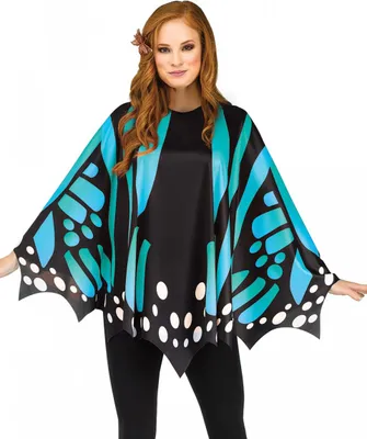 Produktbild von Schmetterlings Flügel Poncho Karneval Kostümzubehör Blau