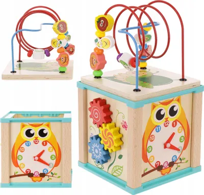 Zdjęcie produktu dla Lt332 Kostka Montessori Drewniana Przeplatanka Labirynt