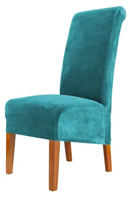 Image de Ensemble de 4 housses en velours pour chaises de salle à manger