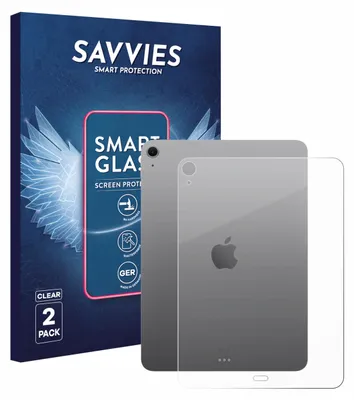 Produktbild von 2x Savvies Schutzglas Folie für Apple iPad Air 11" M4 2026 (Rückseite) 9H Panzer Schutzfolie Glas Displayschutz klar transparent