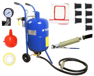 Produktbild von Sandstrahlmaschine 38l Sandstrahlgerät Mobile Sandstrahler + Maske + 7 x Düsen