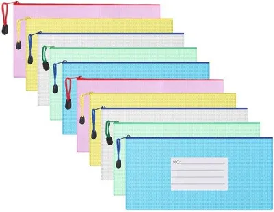 Immagine prodotto di Buste trasparenti, confezione da 10 pezzi, astuccio, plastica, con etichetta