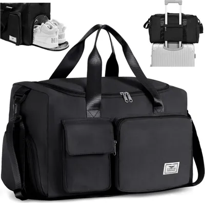 Image de Sac de sport FIORETTO 35L pour femmes avec compartiment pour chaussures et compartiment humide - Noir