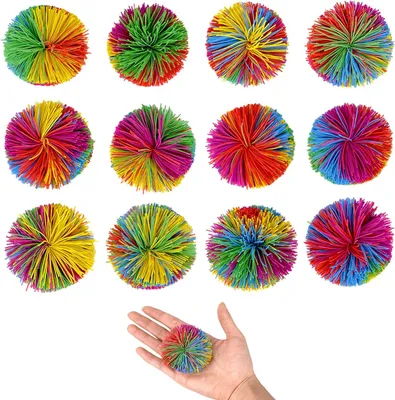 Productafbeelding van Knuffelballen kleurrijke regenboog - Set van 12 - Kinderverjaardag cadeautje set