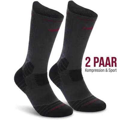 Produktbild von CAMBIVO 2 Paar Sportsocken Damen Herren 10-15 mmHg, atmungsaktive Kompressionssocken für Laufen, Tennis, Fußballtraining und Wandern