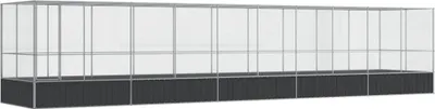 Zdjęcie produktu dla vidaXL Woliera z nadstawką srebrna 1039x207x212 cm stalowa
