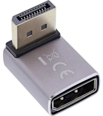 Image de InLine® adaptateur DisplayPort 1.4, DisplayPort prise/prise femelle, 90° en haut, 8K UHD