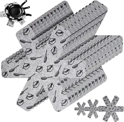 Produktbild von 12 Stück Pfannenschutz 3 Größen (26-36-38 cm) Schützen Sie Ihre Küchenoberflächen vor Kratzern