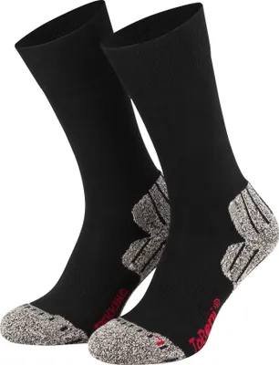 Produktbild von Tobeni 2 Paar Damen Herren Trekkingsocken Wandersocken Outdoor-Funktionssocken Atmungsaktiv Uni, Farbe:Schwarz, Grösse:39-42