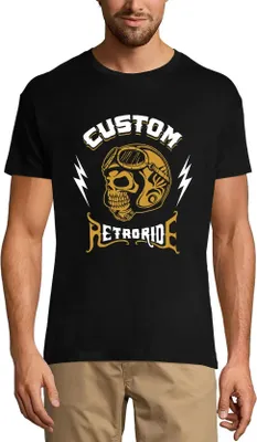 Produktbild von Herren Grafik T-Shirt Individuelles Retro-Ride-Totenkopf-Shirt für Reiter – Custom Retro Ride Skull Shirt For Riders – Öko-Verantwortlich Vintage