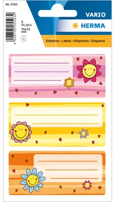 Immagine prodotto di Herma 5593 5593 Etichette per la scuola facce da fiore