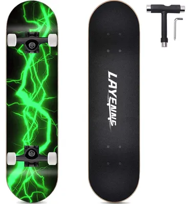 Productafbeelding van Skateboard, compleet, 31x8 inch, 7 lagen esdoorn, deck, ABEC11, kleur: groen