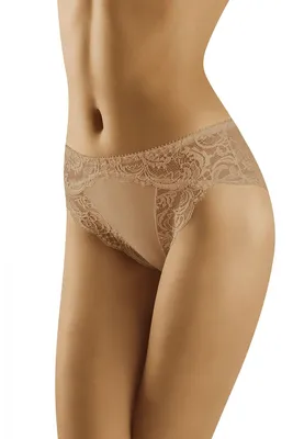 Produktbild von Wolbar dame slip unterhose spitze gemmustert unterwäsche wb433 , beige, m