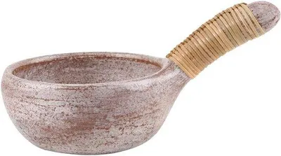 Productafbeelding van Bitto wierookbrander wierookschaal ATUM van terracotta in witgeschilderd, met schorshandvat, L: 19 cm, H: 5,5 cm, Ø 11 cm