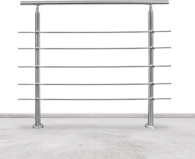 Produktbild von Jiubiaz Schodiskové zábradlie 100 cm 5 krížových výstuh Zábradlie a madlá z nehrdzavejúcej ocele Balkónové zábradlie namontované na schodisku Balkónové zábradlie Jednoduchá starostlivosť Vnútorné a vonkajšie zábradlie