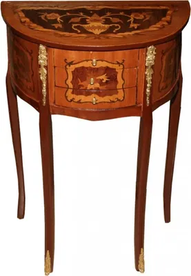 Produktbild von Casa Padrino Barock Kommode mit 3 Schubladen Braun Intarsien H 70 cm, B 45 cm - Antik Stil - Nachttisch Konsole