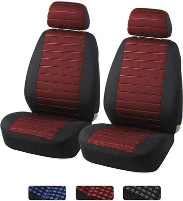 Productafbeelding van Autostoelhoezen voor de voorstoelen - Rood/zwart jacquard