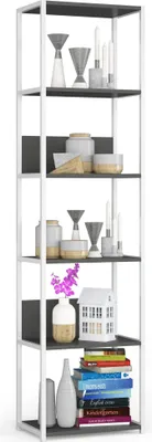 Image de Étagère en métal LOFT 500 blanche et grise 50 cm de large 192 cm de haut