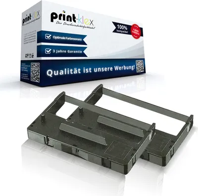 Produktbild von 2x Kompatible Schriftbänder für Epson ERC 11 Philips 8709 C43S015426 ERC11 Premium Nylonband Easy Line Serie