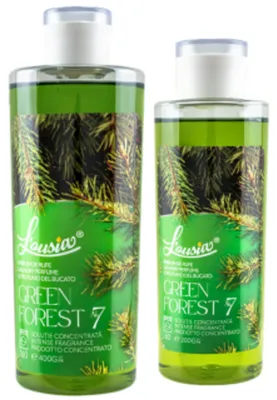 Immagine prodotto di Set L’ousia Double Fresh 400 g + 200 g – Green Forest, profumo per bucato concentrato e persistente, fino a 240 lavaggi