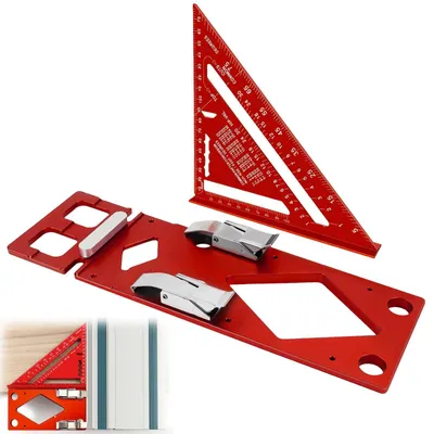 Immagine prodotto di Omgoods - Angolo a 90 gradi e righello triangolare per lavori in legno