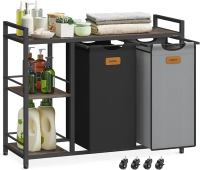 Produktbild von Wäschekorb 2 Fächer, 200 L mit Ablagen