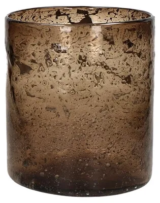Produktbild von Pomax Suchong Windlicht aus Glas, Bronze, Ø 19,5 x H 21,5 cm