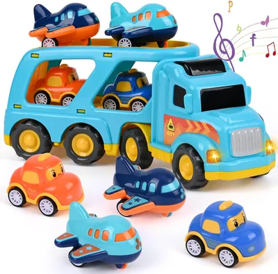 Produktbild von Spielzeug Garage Auto 5-in-1 für Kinder mit Geräuschen und Lichtern - Pädagogisches Spielzeug für kleine Kinder