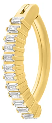 Produktbild von Wildcat Bauchnabelpiercing - Square Crystal Belly Arch Clicker aus Titan Grad 23, Körperstelle: Bauchnabel, Onesize, Gold-Kristallklar