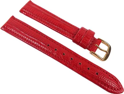 Produktbild von Uhrenarmband Kalbsleder Teju-Print Rot 22190G, Stegbreite:16mm