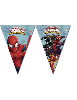 Produktbild von Ultimate Spiderman Web Warriors Girlande Wimpelgirlande (9 Flaggen)