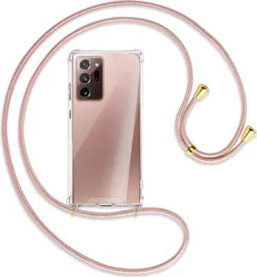Produktbild von Handykette Backcover-Schutzhülle mit Band (Metall goldfarben) für Samsung Galaxy Note20 Ultra 4G,5G (N985,N986) - roségold