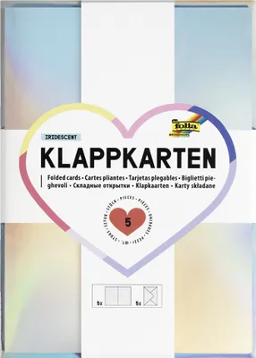 Produktbild von folia Klappkarten-Set 105 x 150 mm irisierend 5 Stück