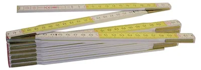 Productafbeelding van Metrica 23169, houten meetlint, 3 meter, dubbele schaalverdeling, wit/geel