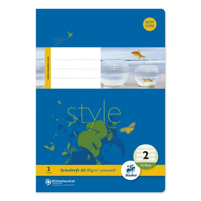 Zdjęcie produktu dla Staufen® style 040516002 Heft LIN2 - A5, 16 Blatt, 80 g/qm, liniert