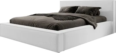 Obrázek produktu pro Selsey Bocalio - Čalouněná postel s potahem bouclé, podnož a rošt, světle šedá, 140 cm