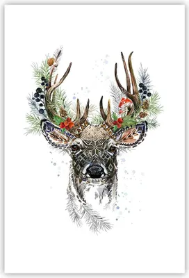 Produktbild von Poster - Poster ohne Rahmen - Surrealismus Hirsch Boho - 61x91,5 cm - Wand Bild - Wanddeko - Wandbilder - Kunstposter - Wandposter - Bilder - Kunstdruck - Wanddekoration - Wandbild - P2XPA61x91-4486
