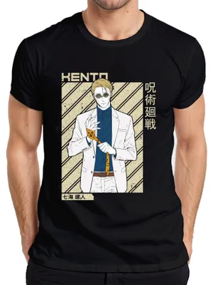 Produktbild von Nanami Kento Jujutsu Kaisen Anime Anzug Krawatte Geschenk Vintage Herren T-Shirt, Schwarz, XL