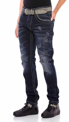 Produktbild von CD539 Herren bequeme Jeans mit lässigen Destroyed-Elementen