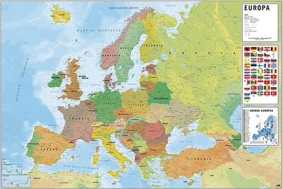 Produktbild von Poster karte von europa ita physisch und politisch