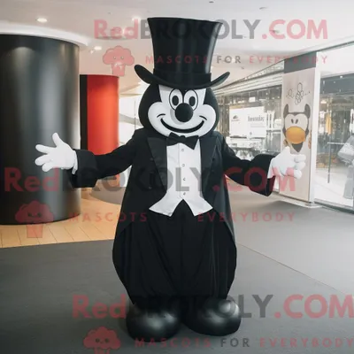 Produktbild von Maskottchen REDBROKOLY eines schwarzen Zirkusdirektors mit Abendkleid und Fliege